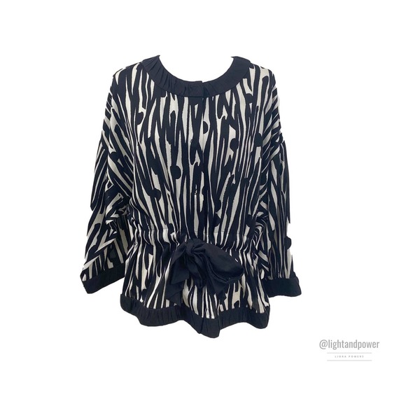 SoCa St. John Cream Black Stripe Jacket L EUC